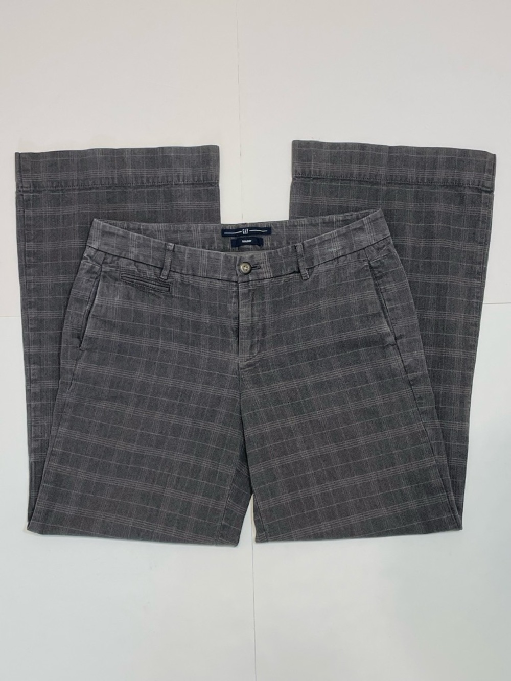 Gap Wide Leg Women’s Gray Plaid Dress Pants Trousers Size 8